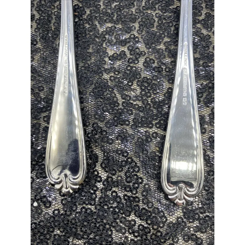 2 Wallace Silversmiths 18/8 Dinner Spoons Stainless Flatware 6”